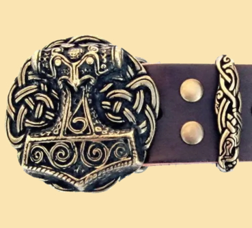 Preview: Buckle-Belt 4 cm - Mjölnir - Kernleder  -  braun